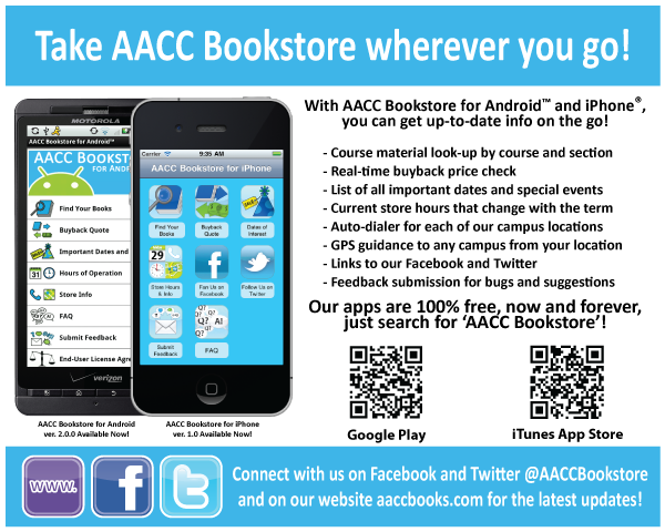 Take AACC Bookstore wherever you go!