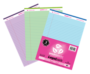 E-Shades Legal Pad, 8.5X11, 3Pk, Asst Colors - main view